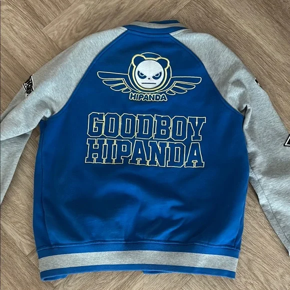 Hipanda Blue and Gray Varsity Jacket - Picture 2 of 10